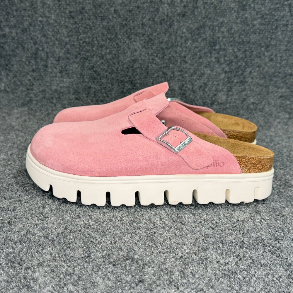 Papillio Pink Suede Platform Clogs - Picture 3 of 9